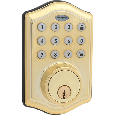 Honeywell 8712009 Electronic Deadbolt Door Lock With Keypad In Polishe