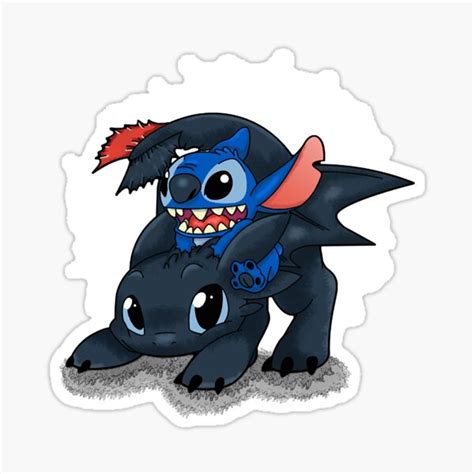 Stitch Toothless Crossover Sticker By Seangay7367491 Redbubble