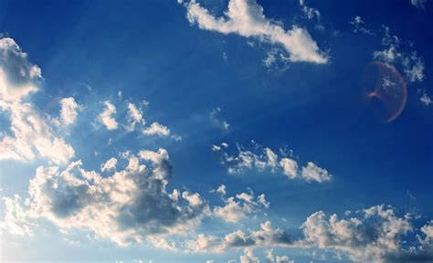 Blue Sky With Clouds And Bokeh Free Stock Photo Public