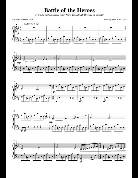 Battle Of The Heroes Sheet Music For Piano Download Free In Pdf Or Midi