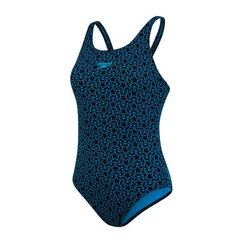 Speedo Boomstar Allover Muscleback Womens Swimsuit Navyblue Run Charlie