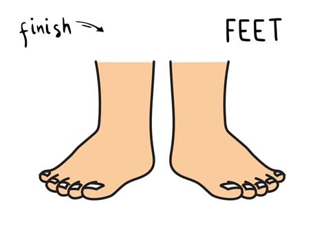 How To Draw A Pair Of Cartoon Style Feet For Kids Rainbow Printables