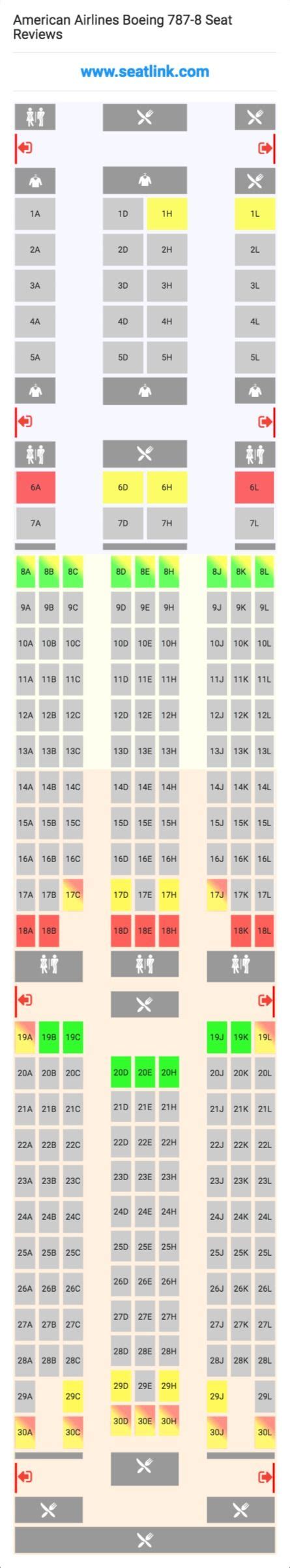 American Airlines Boeing 787 8 788 Seat Map Airlines Delta