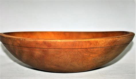 Antique Large Wood Dough Bowl Solid Maple Center Piece