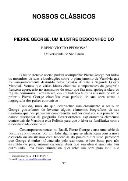 Pdf Pierre George Um Ilustre Desconhecido Breno Viotto Pedrosa