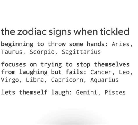 Signs When Tickled Zodiac Signs Zodiac Sign Libra Zodiac Signs Cancer