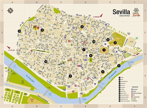 Sevilla Op De Kaart Van Spanje Vogels