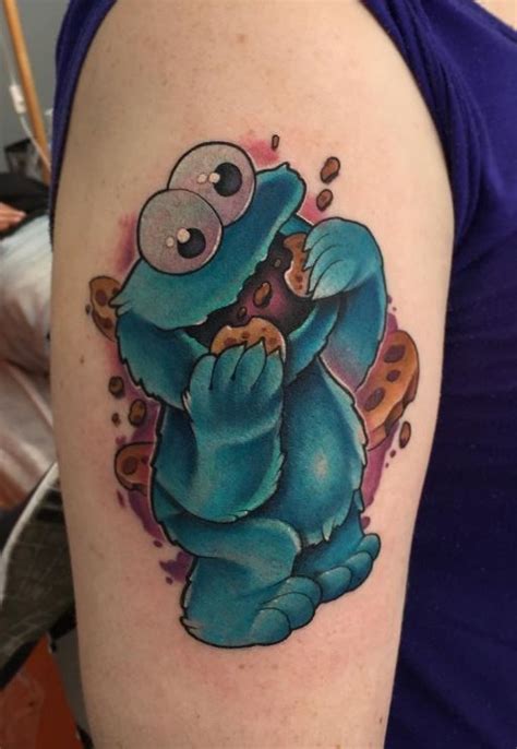 Monster ink tattoo & piercing studio is an award winning custom tattoo shop located in crystal lake, illinois. Cute Cookie Monster Tattoo - InkStyleMag | Monster tattoo ...
