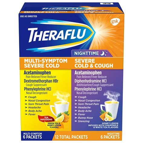 Theraflu Severe Cold And Flu Medicine Daytimenighttime Cold And Cough