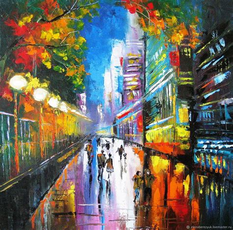 Oil Painting On Canvas Cityscape Abstract City заказать на Ярмарке