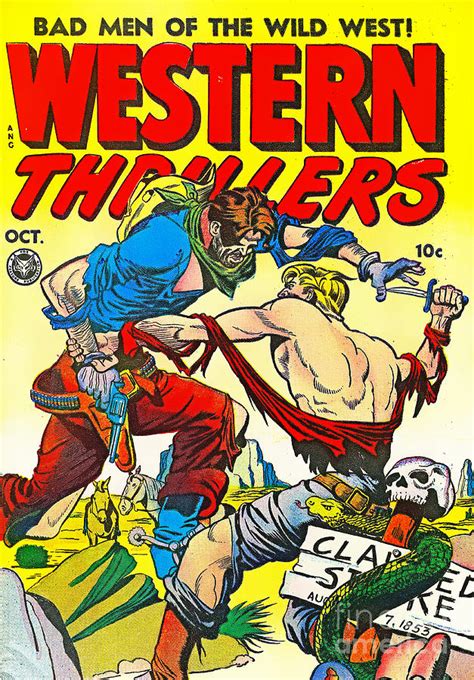 Classic Comic Book Cover Western Thrillers October Photograph By