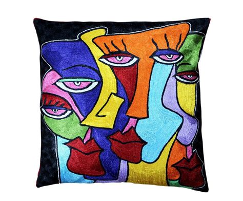 Picasso Contemporary Throw Pillow Cover In The Flow Decorative Etsy
