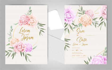 Editable Elegant Wedding Invitation Card Template With