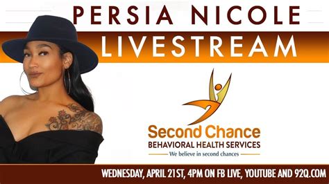 Persia Nicole Livestream With Second Chance Behavioral Health Services