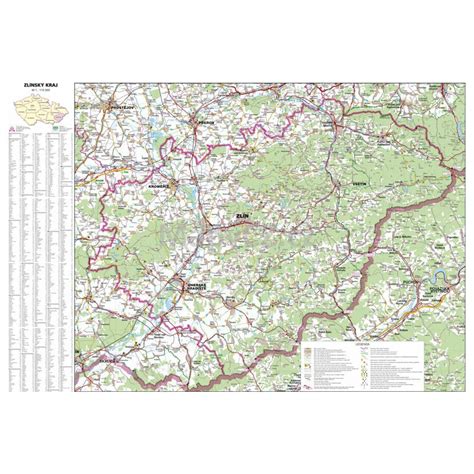 Je třeba dobudovat napojení krajského města zlín na dálniční síť. Zlínský kraj - nástěnná mapa 113 x 83 cm, lamino + lišty ...
