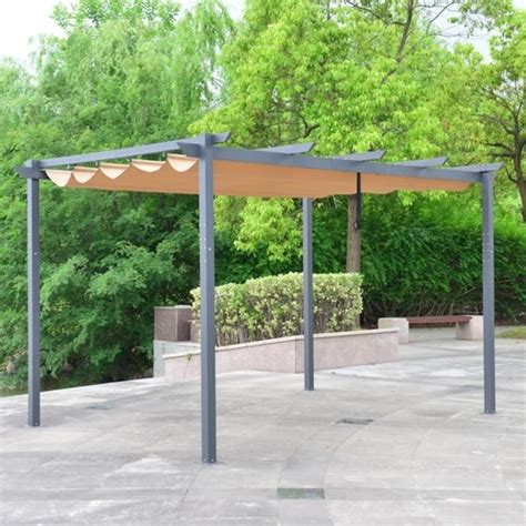 Shop Aleko Diy Frame Aluminum Outdoor Retractable Canopy Pergola 13 X
