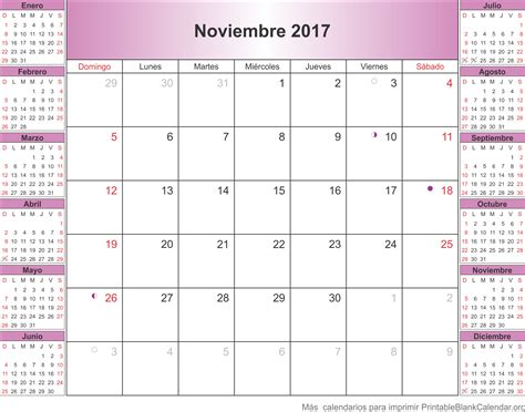 Calendario Para Imprimir Noviembre 2017 Calendarios Para Imprimir