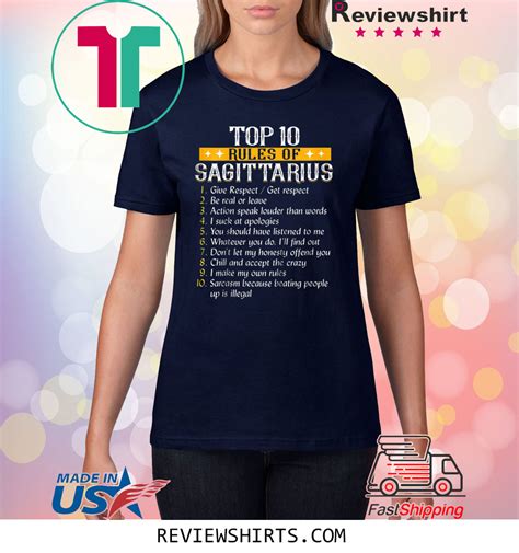Top Ten Rules Of Sagittarius Birthday Tee Shirt OrderQuilt Com