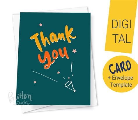 Instant Download Digital Thank You Card A Big Shout Out Etsy Hong