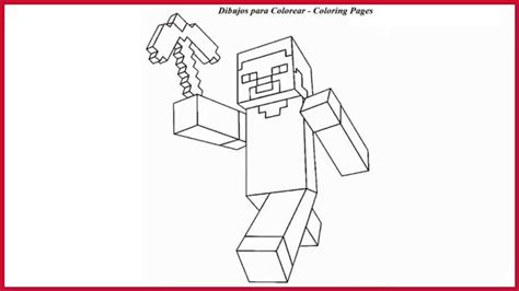 Steve Minecraft Para Colorear