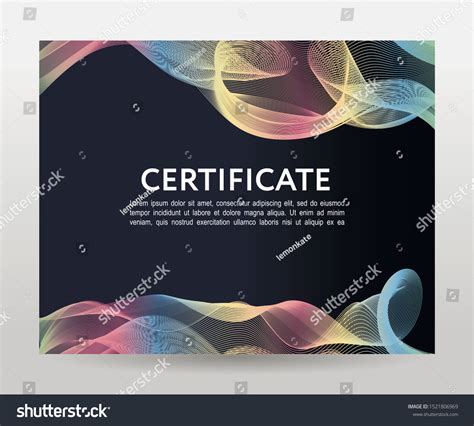 Certificate Template Diplomas Currency Vector Gradient Stock Vector