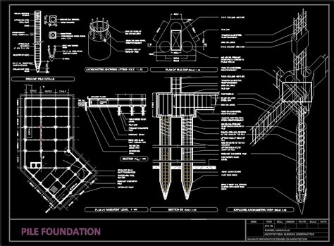 Detail Pile Foundation Dwg Plan For Autocad • Designs Cad