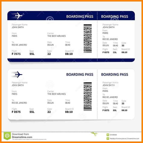 6 free printable boarding pass template st 9. Flugticket Vorlage Word
