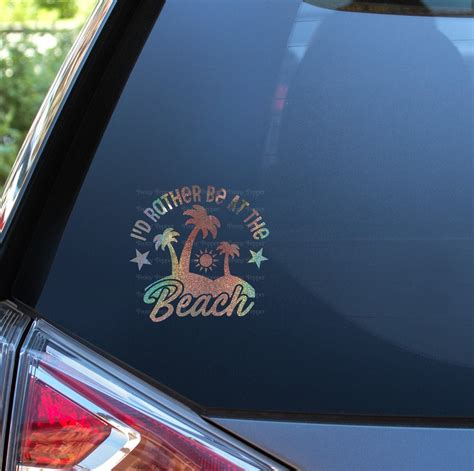 i d rather be at the beach car decals beach sticker etsy uk