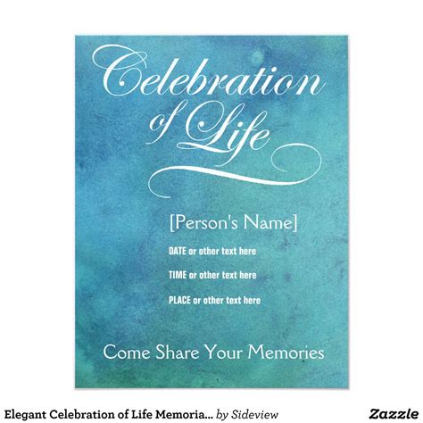 Elegant Celebration Of Life Memorial Invitation