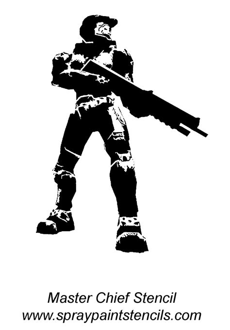 Halo Master Chief Master Chief Standing Halo 3 Stencil Outline