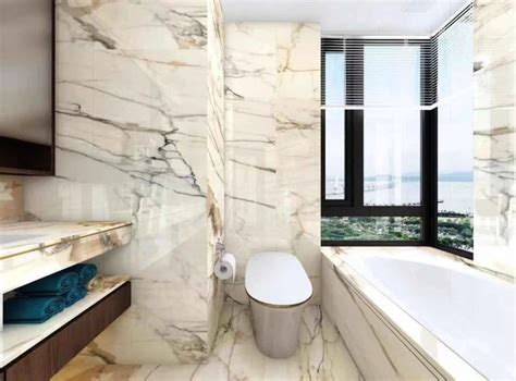 Calacatta Gold Marble Slab Bathroom Tiles
