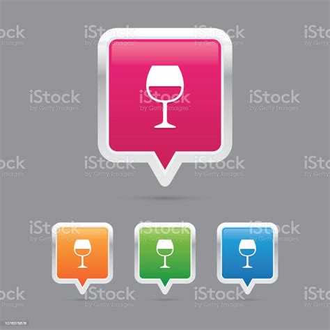 Wine Glass Pin Marker Icons Stock Illustration Download Image Now Alcohol Drink Applying
