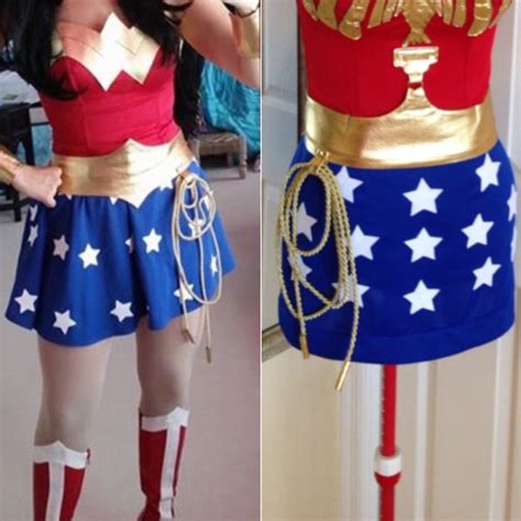 New Wonder Woman Costume With Skirt Custom Made Size Xs M Etsy