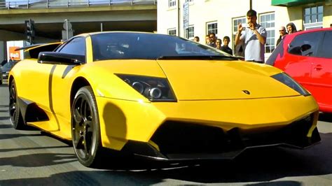 Lamborghini Murcielago Lp With Sv Kit Revving And Drawing A Crowd