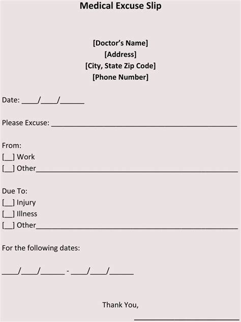 We have also be kind enough to give you a guide on how to fill the blank doctor notes to make sure that you don't go wrong at it. Fake Doctors Note Templates for Work or School
