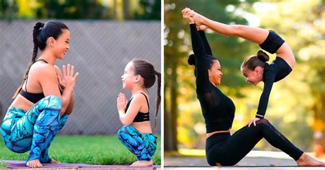 Una Madre Y Su Hija Practican Yoga Juntas Y Ese Pasatiempo Compartido