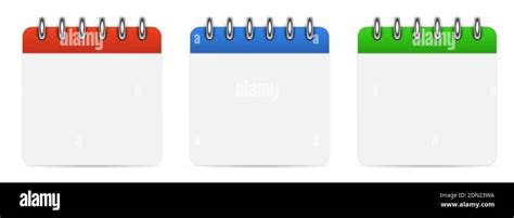 Blank Empty Calendars Set Template On White Background 3d Vector