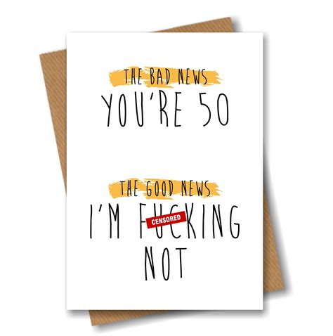 Funny Rude 50th Birthday Card Cheeky Banter For Him Her Best Friend Husband Ebay