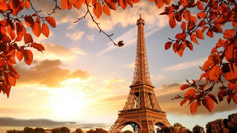 1920x1080 Eiffel Tower In Autumn France Paris Fall 1080p Laptop Full Hd