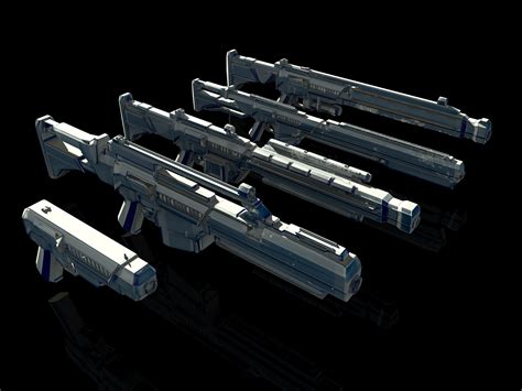 Sci Fi Gun Pack Free 3d Model Game Ready Obj