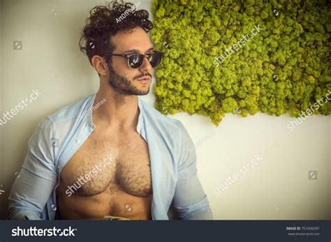 shirtless sexy male model lying alone foto stock 751606591 shutterstock