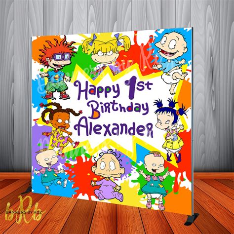 Rugrats Paint Splash Birthday Backdrop Personalized Designed Printed