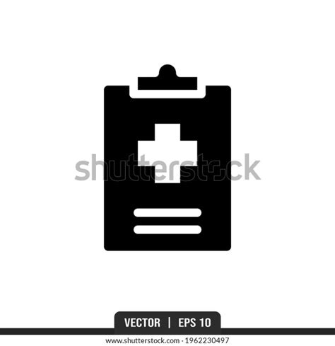 Medical Report Silhouette Icon Vector Illustration Stock Vector