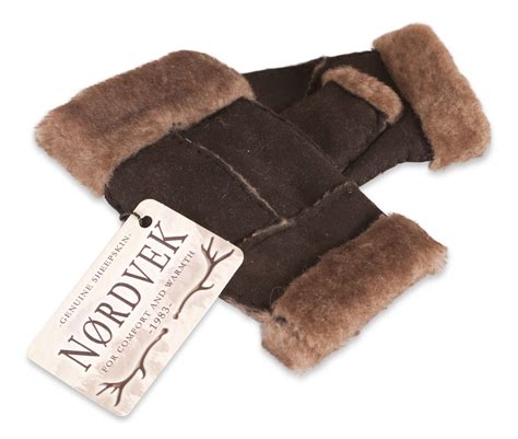 Nordvek Womens Genuine Sheepskin Fingerless Gloves Mittens Ladies 309