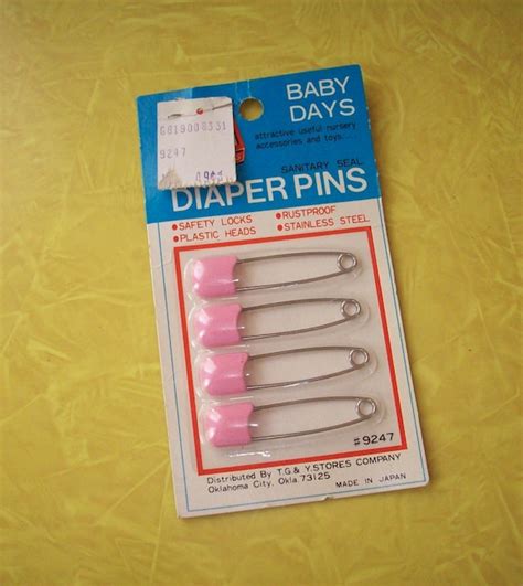 Vintage Diaper Pins Set Of 4 Pink Baby Diaper By Welliwassavinit