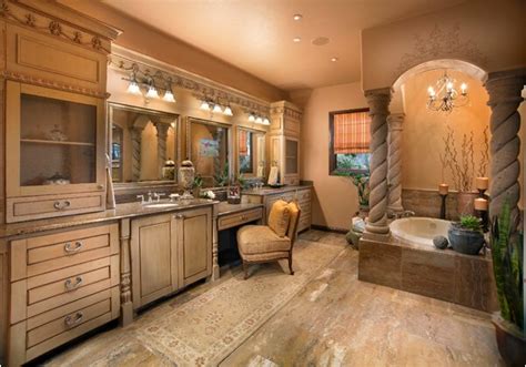 The bathroom fixtures have a simple and functional design to integrate into any environment from the most modern to the most classic. Hatchett Design/Remodel | Tuscan bathroom, Bathroom design ...