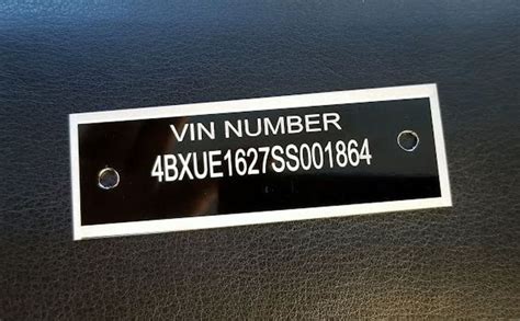 Laser Engraved Vin Plates Now With Free Shipping Etsy
