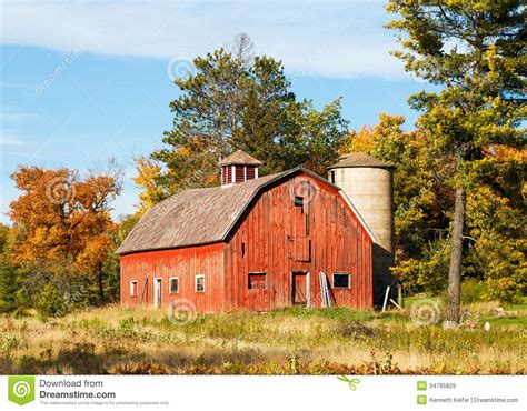 Old Red Barn And Silo Royalty Free Stock Images Image 34795829