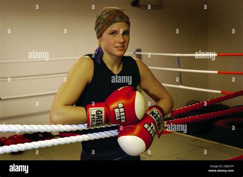 female boxer frida wallberg training in a gym in gothenburg sweden the former amateur champion