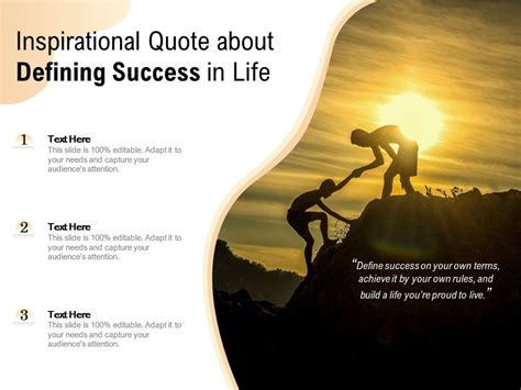 Inspirational Quote About Defining Success In Life Powerpoint Slides